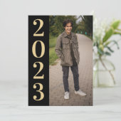 Invitation Black Gold Grand Nombre 2022 Grad Open House (Debout devant)