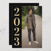 Invitation Black Gold Grand Nombre 2022 Grad Open House (Devant / Derrière)