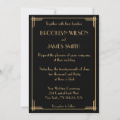 Invitation Black Gold Great Gatsby Art Déco Mariage Invite (Devant)