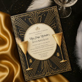 Invitation Black Gold Great Gatsby Jalon Anniversaire
