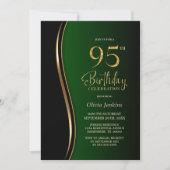 Invitation Black Gold Green 95e fête d'anniversaire (Devant)