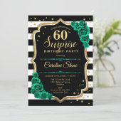 Invitation Black Gold Green Surprise 60e anniversaire (Debout devant)