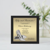 Invitation Black Gold High Talons femmes 50e anniversaire (Debout devant)