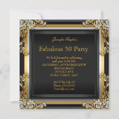 Invitation Black Gold High Talons femmes fête d'anniversaire (Dos)