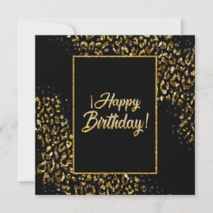 Invitation Black Gold & Jewel Leopard