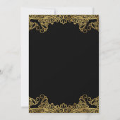 Invitation Black & Gold Lace Masquerade Sweet 16 Party (Dos)