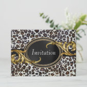 Invitation Black Gold Leopard Toutes les occasions (Debout devant)
