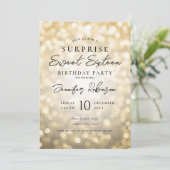 Invitation Black Gold Lights Photo SURPRISE Sweet 16 (Debout devant)