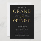 Invitation Black & Gold Logo Business Grand Opening Corporate (Devant)