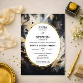 Invitation Black & Gold Love & Commitment Ceremony