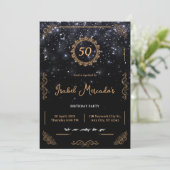Invitation Black Gold Luxury Anniversaire 50e anniversaire In (Debout devant)