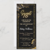 Invitation Black Gold Luxury Jappy Sweet 16E Anniversaire (Devant)