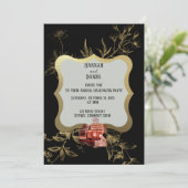 Invitation Black & Gold Magique Halloween Party (Debout devant)