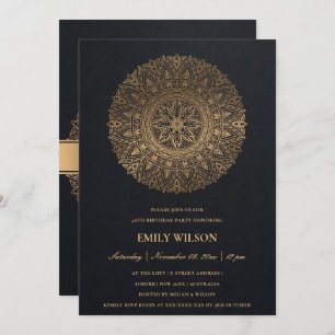 INVITATION BLACK GOLD MANDALA TOUTE ANNÉE 65E ANNIVERSAIRE