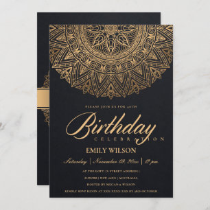 INVITATION BLACK GOLD MANDALA TOUTE ANNÉE 65E ANNIVERSAIRE