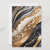 Invitation Black Gold Marble Glitter Elegant Wedding (Dos)