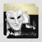 Invitation Black Gold Masquerade (Devant / Derrière)