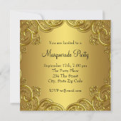Invitation Black Gold Masquerade Party (Dos)