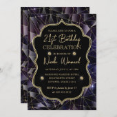 Invitation Black & Gold Midnight Crystal Galaxy 21e anniversa (Devant / Derrière)