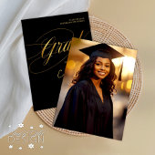 Invitation Black & Gold Minimale Scripté de la cérémonie de r