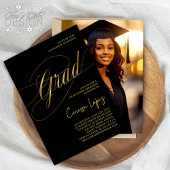 Invitation Black & Gold Minimale Scripté de la cérémonie de r