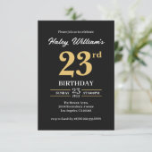 Invitation Black Gold Minimalist Simple Modern 23e anniversai (Debout devant)
