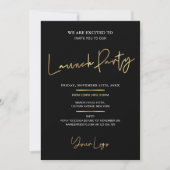 Invitation Black & Gold Modern Business Ouverture de la parti (Devant)