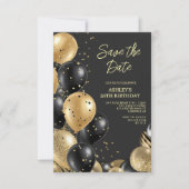 Invitation Black Gold moderne 50e anniversaire (Devant)