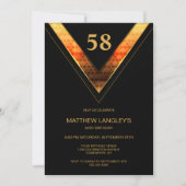 Invitation Black Gold moderne N'importe quel âge fête d'anniv (Devant)