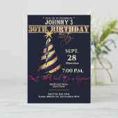 Invitation Black Gold moderne Surprise Trente (Debout devant)