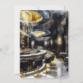 Invitation Black Gold Night Club Fête des mariées florale (Dos)