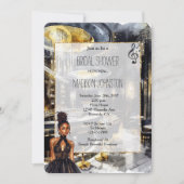 Invitation Black Gold Night Club fille en Fête des mariées ve (Devant)