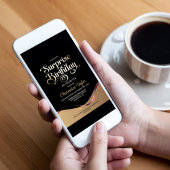 Invitation Black Gold N'importe quel âge Surprise fête d'anni