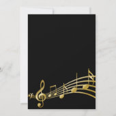 Invitation Black gold notes anniversaire (Dos)