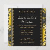 Invitation Black Gold Nouveau Dinner Party Special & Unique (Dos)