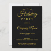 Invitation Black Gold Orament Corporate Holiday Party (Dos)
