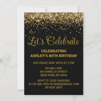Black & Gold Parties scintillant 40e anniversaire