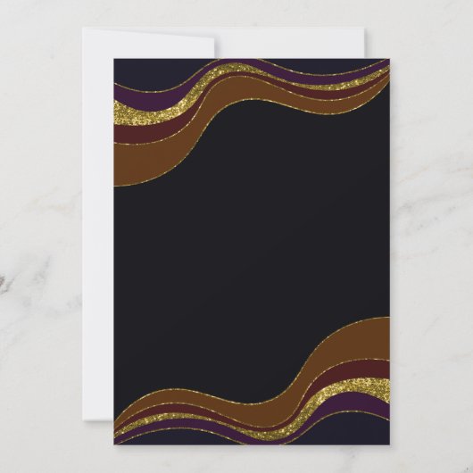 Invitation Black Gold Parties scintillant 55e anniversaire (Dos)