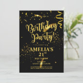Invitation Black Gold Parties scintillant brillante Faisons l (Debout devant)