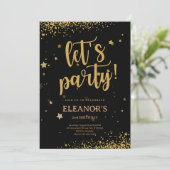 Invitation Black Gold Parties scintillant brillante Faisons l (Debout devant)