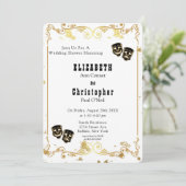 Invitation Black Gold Parties scintillant Comédie et Wedding (Debout devant)