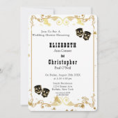 Invitation Black Gold Parties scintillant Comédie et Wedding (Devant)