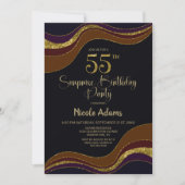 Invitation Black Gold Parties scintillant Surprise 55e annive (Devant)