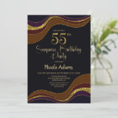 Invitation Black Gold Parties scintillant Surprise 55e annive (Debout devant)