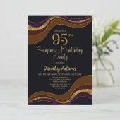 Invitation Black Gold Parties scintillant Surprise 95e annive (Debout devant)