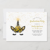 Invitation Black Gold Parties scintillant Unicorn DIPLÔME Fil (Devant)