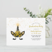 Invitation Black Gold Parties scintillant Unicorn DIPLÔME Fil (Debout devant)