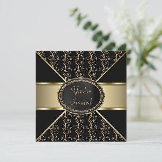 Invitation Black Gold Party (Debout devant)