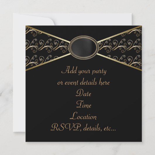 Invitation Black Gold Party (Dos)