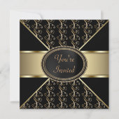 Invitation Black Gold Party (Devant)